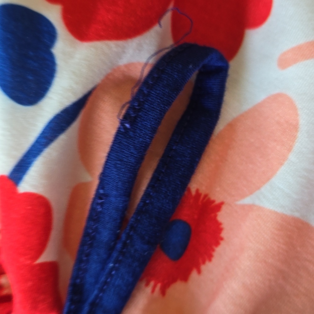 Sunshine Swing Floral Sleeveless Dress with Red and Blue Accents - Picture 6 of 10